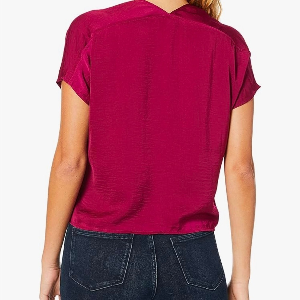Lucky Brand Women's Berry Tie-Front V-Neck Blouse - Picture 4 of 13